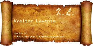 Kreiter Levente névjegykártya