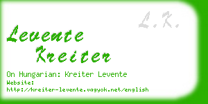 levente kreiter business card